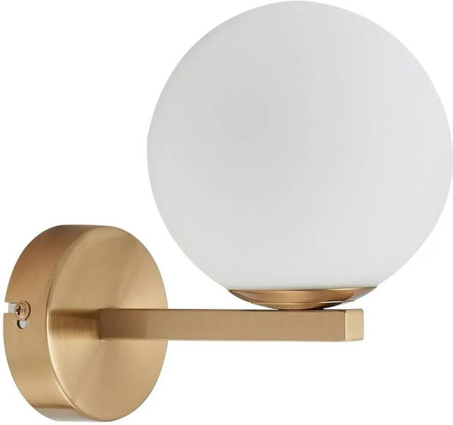 Lucande Wandleuchte Bidolo in Gold Messing, 1-flammige Badezimmerlampe IP44, G9 Fassung - Bild 1
