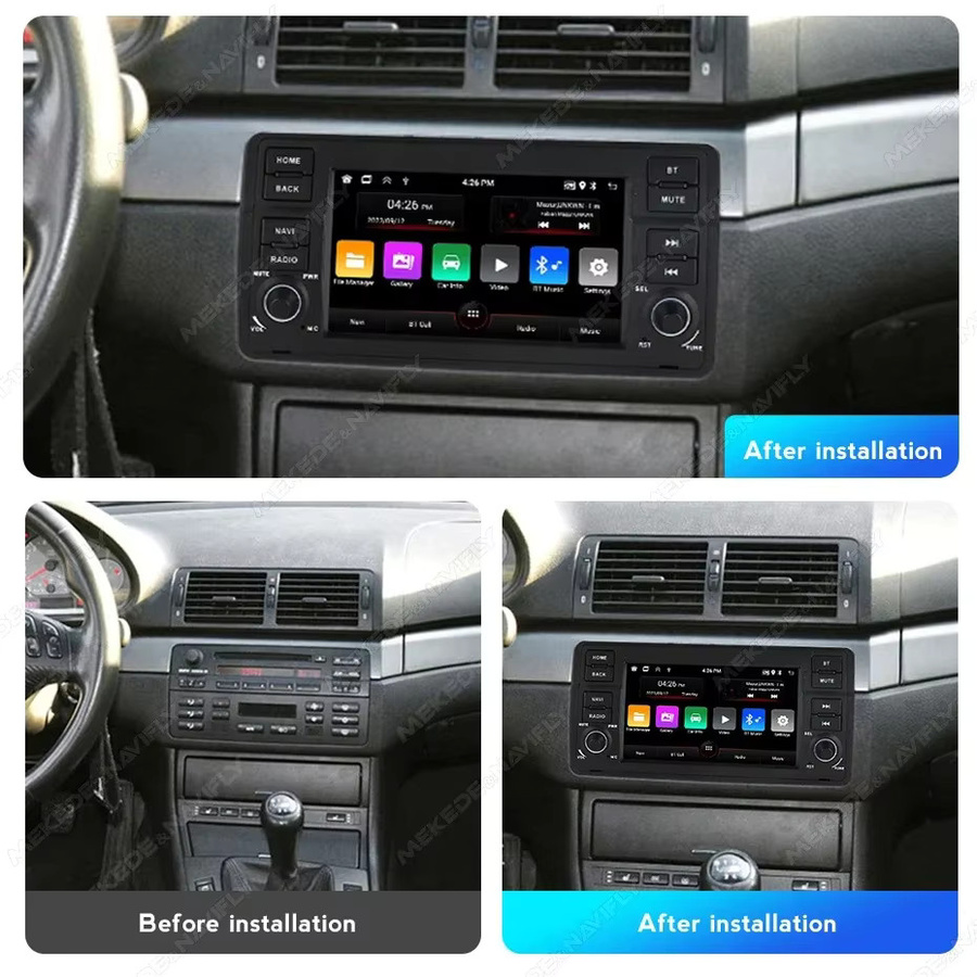 STRONGNAVI Android 13 Auto Multimedia Player mit 7 Zoll Display, Carplay, WiFi und GPS, Schwarz, passend für BMW E46 M3 und Rover 75 Coupe 318/320/325/330/335 (1999-2005) - Bild 3