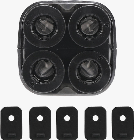 Bambu Lab 4-in-1 PTFE-Adapter AMS Vier-in-Eins-Röhrenausdehnungsanschluss für A1 A1 Mini X1 P1S P2S H2C H2D H2S 3D-Drucker in Schwarz - Bild 1