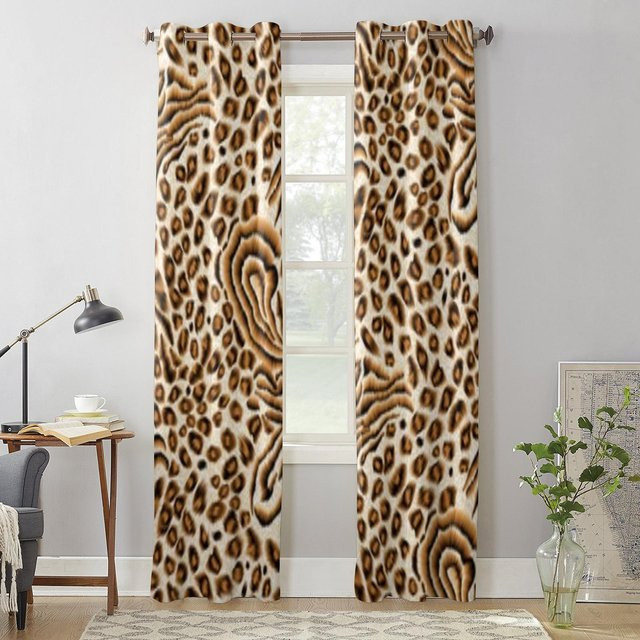 Super Six Vorhang mit abstraktem Tiger-Print, halbtransparent, mehrfarbig, Breite: 135 cm, Höhe: 60 cm - Bild 1