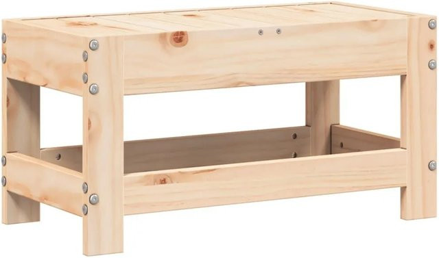 vidaXL Gartenhocker aus Kiefernholz im rustikalen Latten-Design, B/T/H: 62 x 30 x 32 cm - Bild 1