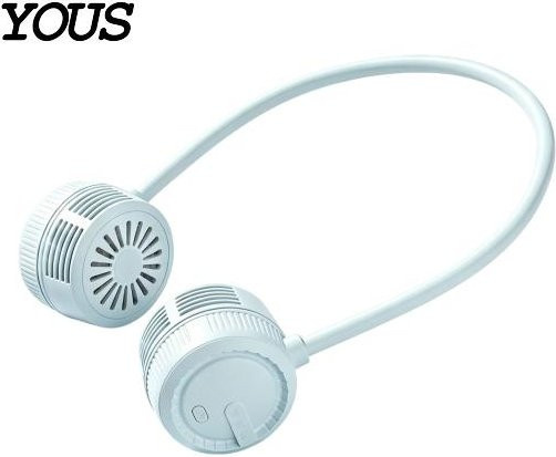 Tragbarer Nackenventilator Bladeless mit 3 Geschwindigkeiten, USB wiederaufladbar und leise, Blau - Bild 1