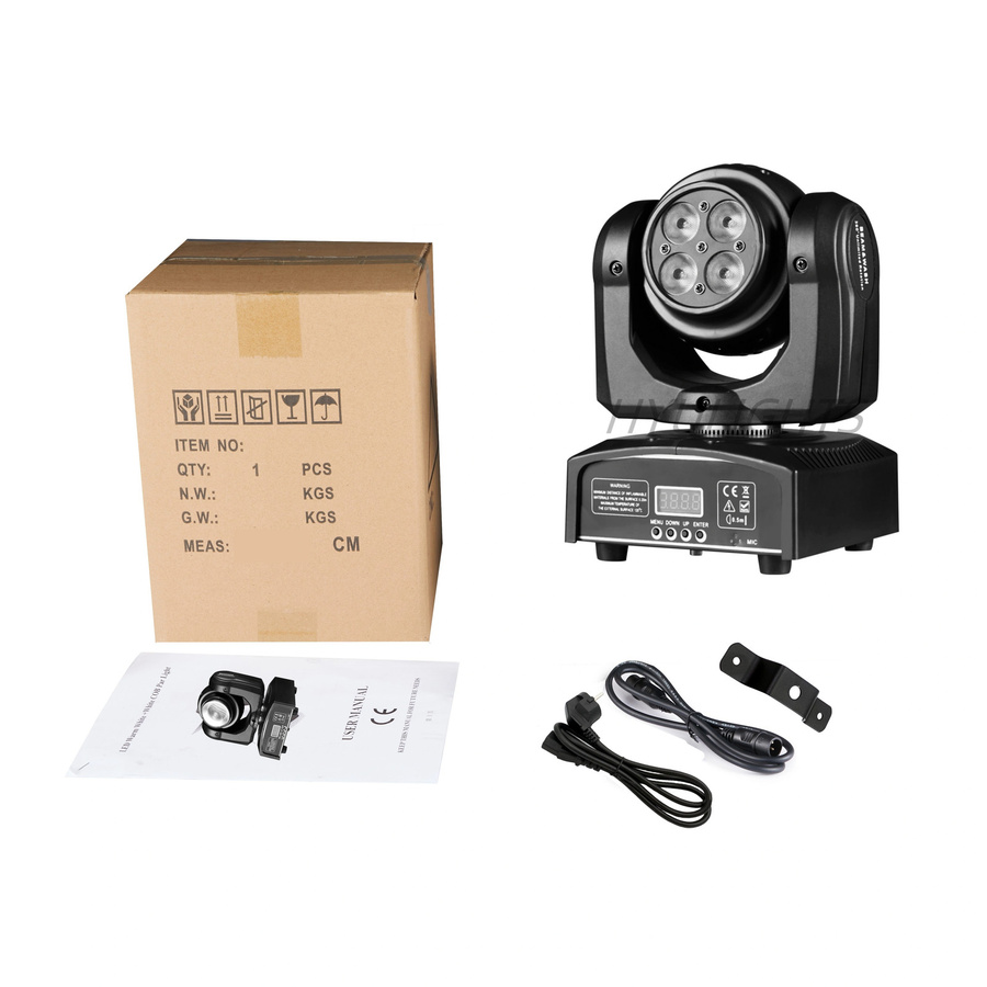 HYULIGHTS Mini LED Wash-Bar mit 360° Rotation, 4x12W RGBW 4in1 Effektlicht in Schwarz - Bild 2