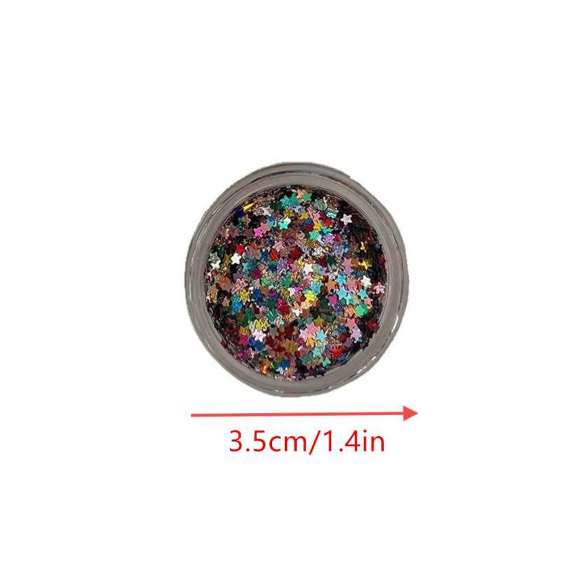 HNKMP Nail Glitter Pentagram, Colorful, Schimmernd, Unisex - Bild 5