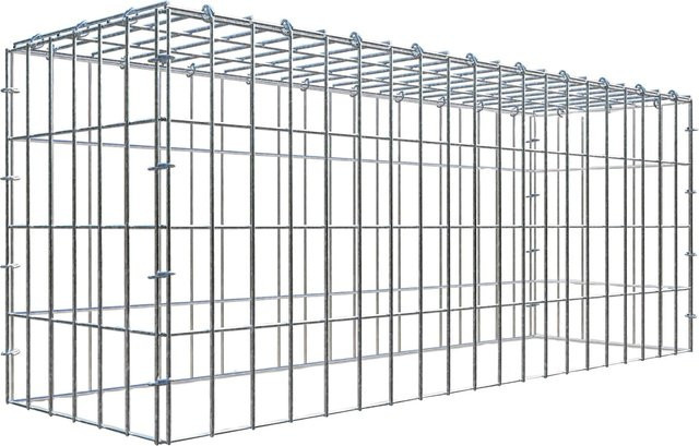Gabiona C-Ring Anbaukorb Typ 3 in Silbergrau, Maschenweite 5 x 10 cm, B/T/H: 40 x 30 x 100 cm - Bild 1