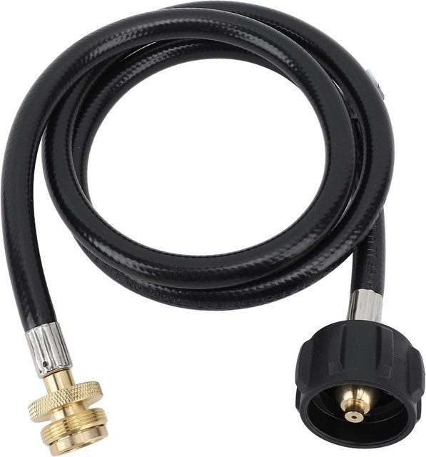 Igeteck Propan-Adapter-Schlauch mit QCC1-Messinganschluss für die Umwandlung von 1lb auf 20lb Gasflaschen, Schwarz, Länge: 122 cm - Bild 1