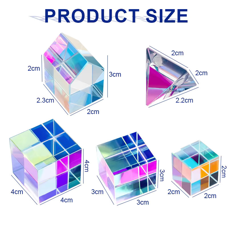 SMI Fine Mini K9 Kristall Würfel aus Glas in Transparent für RGB Dispersion Prisma und DIY Dekoration - Bild 2