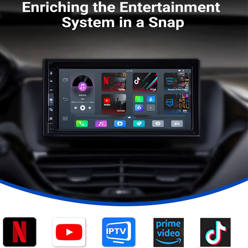 Ottocast Wireless CarPlay Android Auto Adapter Ai Box mit Youtube Netflix Tiktok und IPTV in Schwarz - Bild 2