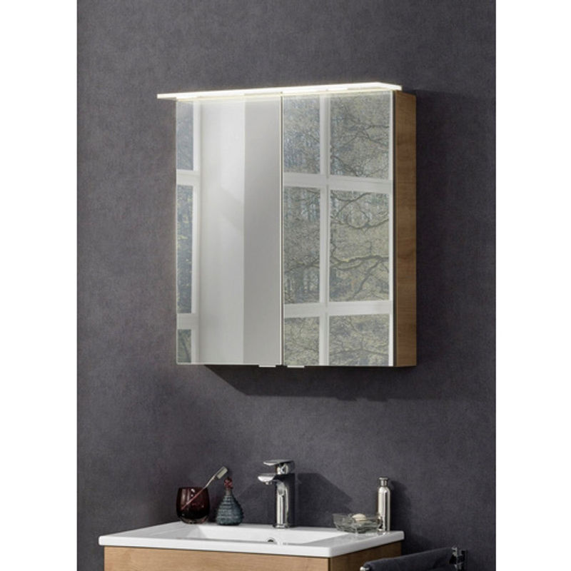 Fackelmann Spiegelschrank b.perfekt in Eiche, Grau/Braun, B/H/T: 60 x 69 x 23,1 cm - Bild 2