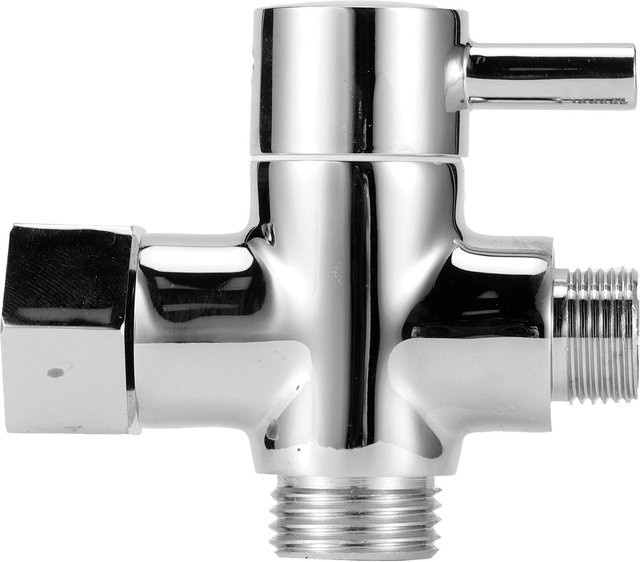 3-Wege-Wasserhahn-Umsteller mfySpace aus Messing in Grau/Silber mit 3/8 Zoll Anschluss für Duschzubehör und Handbrause - Bild 1