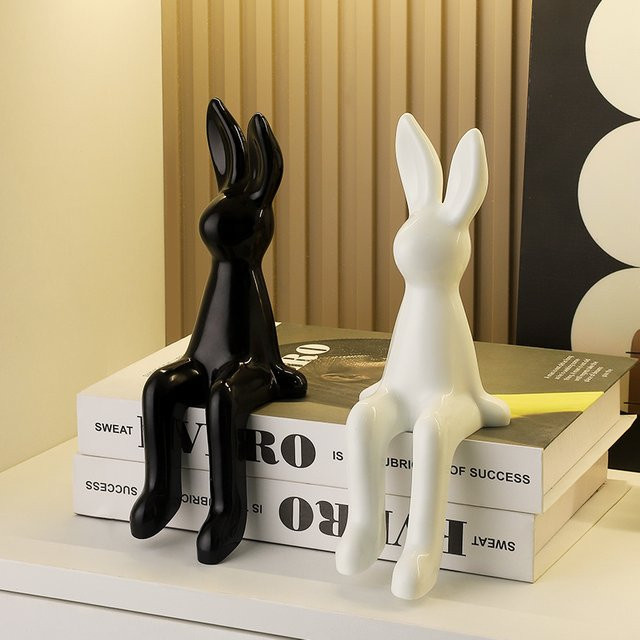 Miniso Kaninchen Dekoration Statue als süße Tischdekoration für Ostern - Bild 1