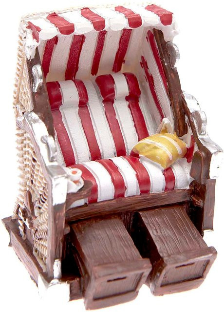 Rico Design Deko-Strandkorb maritim in rot-weiß aus Polyresin, Breite: 5 cm, Höhe: 6,5 cm - Bild 1