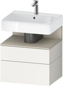 Duravit Waschtischunterschrank Qatego in Weiß mit 1 Kasten und 1 Auszug, B/T/H: 59 x 47 x 59 cm - Bild 1