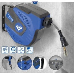 Brilliant Tools Automatischer Druckluftschlauch-Aufroller Wandmontage Blau - Bild 2