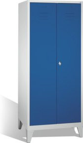 C+P Doppelspind Classic auf Füßen mit 2 Abteilen, Front Enzianblau und Korpus Lichtgrau, H x B x T: 185 x 81 x 50 cm - Bild 1