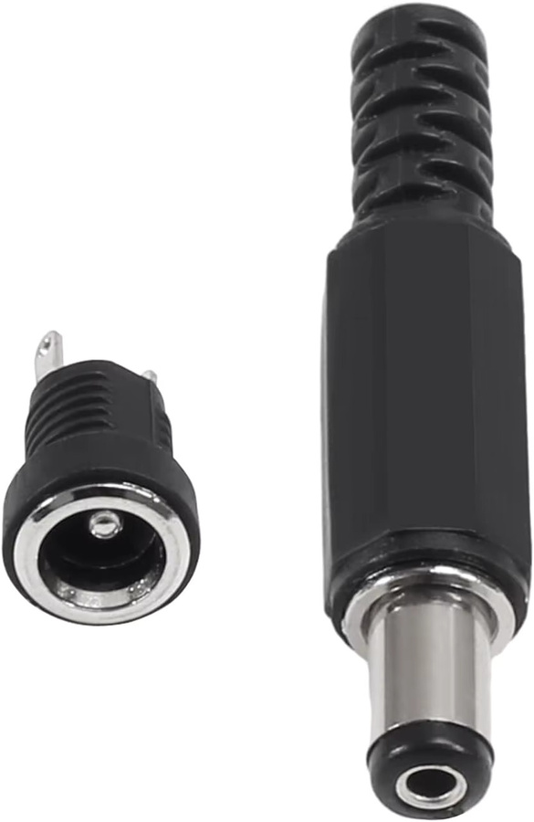 AOKIN 20 Paar DC-Netzteil Verbindungskabel Set, Stecker auf Buchse, Klinkenstecker für Panelmontage und Lötdraht, Schwarz, 5,5 x 2,1 mm - Bild 5