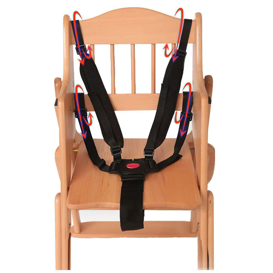 Baby Universal 5-Punkt-Sicherheitsgurt in Schwarz für Hochstühle, Kinderwagen und Buggys - Bild 4