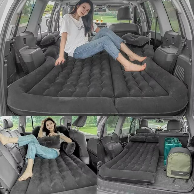 Multifunktionales 2-in-1 aufblasbares Auto-Bett aus PVC mit Beflockung für SUV und PKW - Bild 1