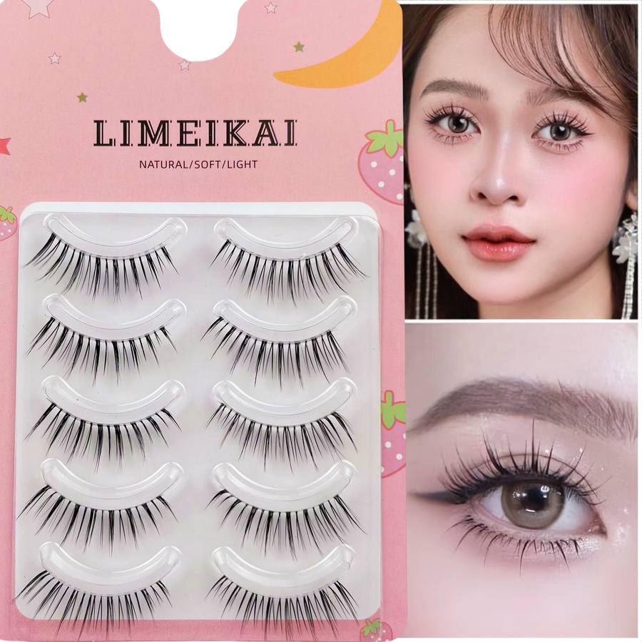 LIMEIKAI Wimpern, 5 Paar, transparent, C-Locken - Bild 3