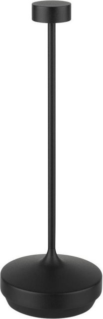 APS Akkutischleuchte NISSRIN LED Tischleuchte aus Metall mit Fernbedienung und Dimmfunktion, Schwarz, Durchmesser: 8 cm, Höhe: 25 cm - Bild 1