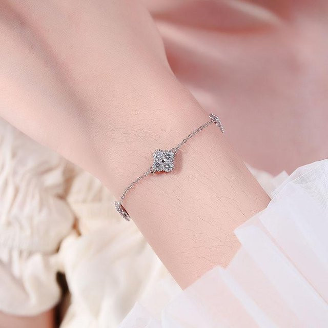 Lucky Star Jewelry Armband, 999 Silber, Kleeblatt, Zirkonia, Damen - Bild 1