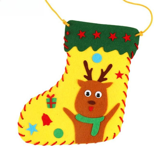 OONBIFFY Bastel-Weihnachtsstrümpfe Bastelset Vliesmaterial Bunt - Bild 1
