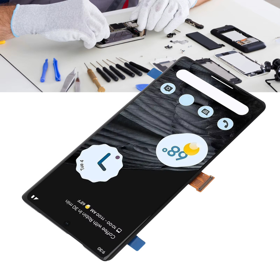Qiilu OLED Display Digitizer Baugruppe mit Touchscreen für Google Pixel 7 Pro 5G in Schwarz inklusive Reparaturwerkzeugen, 6,7 Zoll, 3120 x 1440 Pixel - Bild 3