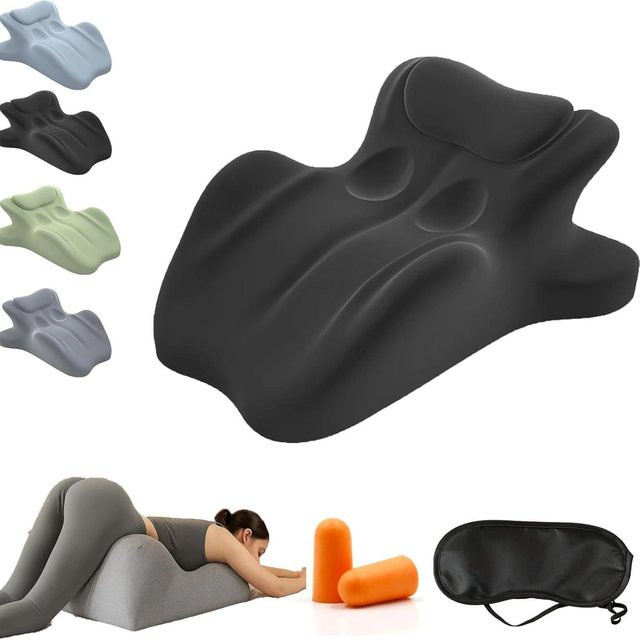 HomeHarmony Multifunktionales Lesekissen und Nickerchenkissen aus Plüsch in Grau, B/H/T: 65 x 55 x 30 cm - Bild 1