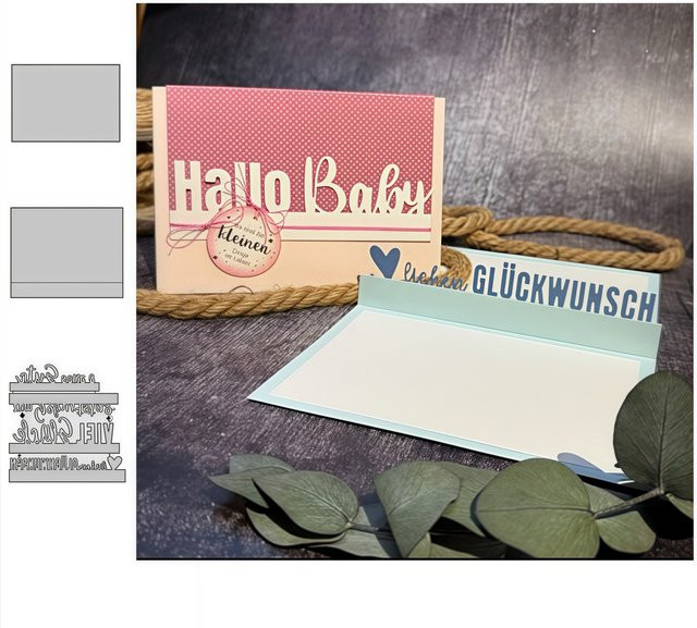 3D Brief Papier Metall Schneideform in Silber für DIY Scrapbooking und Kartenbasteln - Bild 1