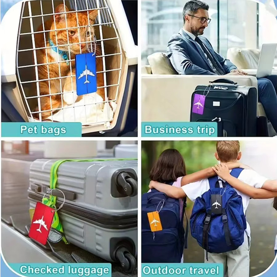 5er Set Zoukane Kofferanhänger aus Aluminiumlegierung mit ID-Karte für dein Reisegepäck - Bild 4