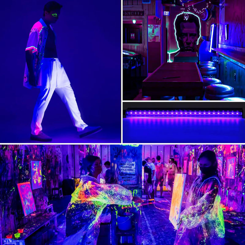 UV-Schwarzlicht-Lampenleiste mit Schalter, 385–400 nm, schwarzer Lichteffekt für Party und Deko - Bild 6