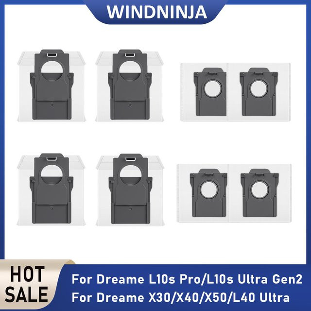 Dreame Ersatz Staubbeutel in Weiß für L10s Pro, L10s Ultra Gen2, X30 Ultra, X40 Ultra, X50 Ultra, L40 Ultra und X30 Pro Roboterstaubsauger - Bild 1