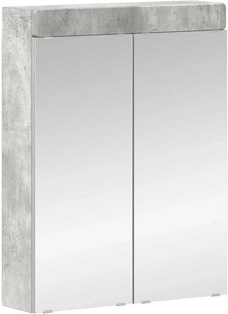 vidaXL Badezimmerspiegelschrank TULUM in Beton Grau mit Spiegeltür und Regalböden, B/T/H: 60 x 16,5 x 78 cm - Bild 1