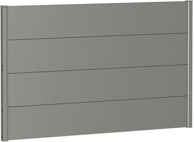 Biohort Wandpaneel Sichtschutz aus Stahlblech, feuerverzinkt und lackiert, Quarzgrau-Metallic, B: 150 cm, H: 91 cm - Bild 1