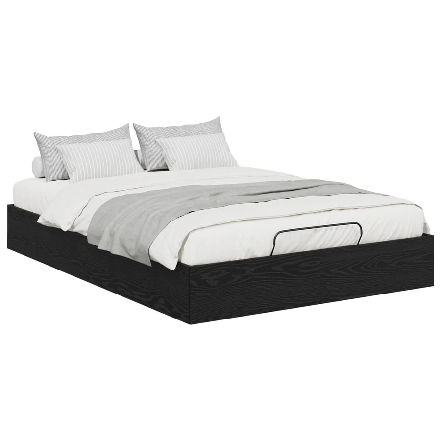 vidaXL Ottoman Bettgestell mit Lift-up-Funktion in Schwarz und Eichen-Optik, B/T/H: 193 x 120 x 25 cm - Bild 2