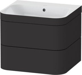Duravit Möbelwaschtisch-Unterschrank Happy D.2 Plus in Graphit Matt mit 2 Schubladen, B: 57,5 cm, T: 49 cm, H: 48 cm - Bild 1