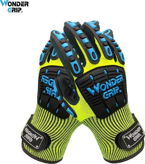 Wonder Grip Anti-Schlag- und Vibrations-Sicherheitsarbeitshandschuhe mit PVC-Knöchel und Nitril-Handflächenbeschichtung in Multicolour - Bild 1