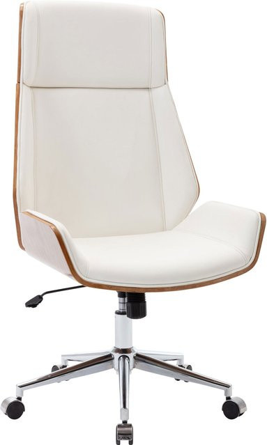 TPFLiving Bürostuhl Bredow aus Kunstleder in Walnuss und Weiß, H x B x T: 121 x 63 x 60 cm - Bild 1