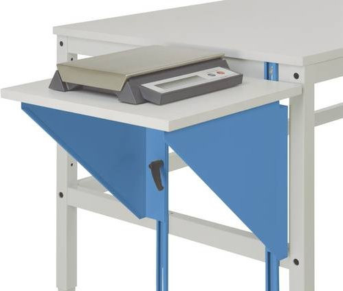 Manuflex Höhenverstellbarer Tischansatz für Arbeitstische und Werkbänke, Licht-Blau (RAL 5012), B: 120 cm, T: 50 cm - Bild 1