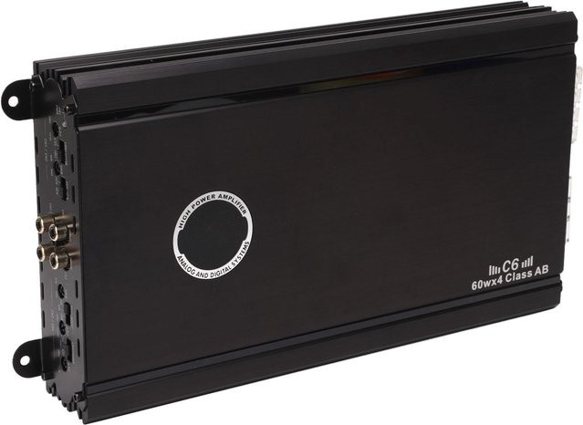 Aimo Auto Endstufe 4 Kanal 60W Klasse AB Verstärker in Schwarz für Automotive Subwoofer und Autolautsprecher - Bild 1