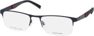 Tommy Hilfiger TH 2083 FLL Korrektionsbrille, Halbrand, Rechteckig, Metall, blue, Herren - Bild 1
