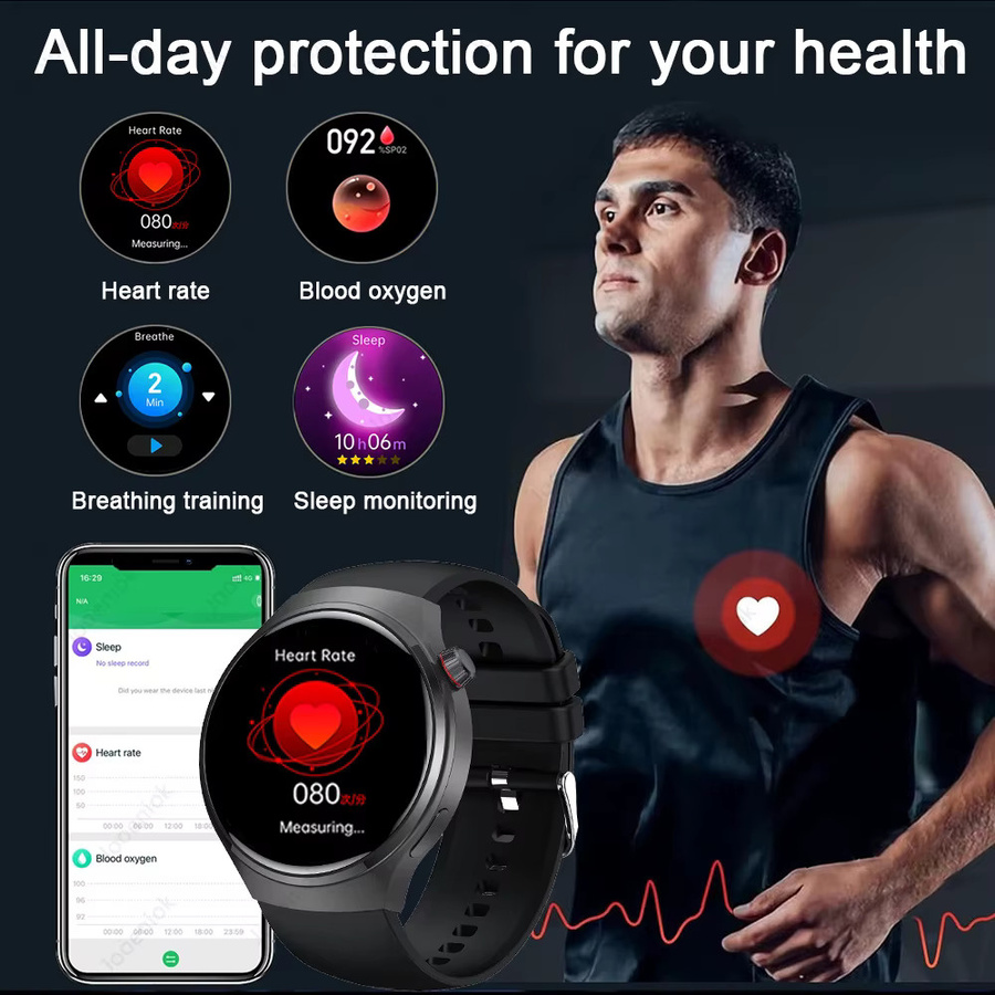 ChiBear Smartwatch, GPS, NFC, Bluetooth, Grau, Herren - Bild 4