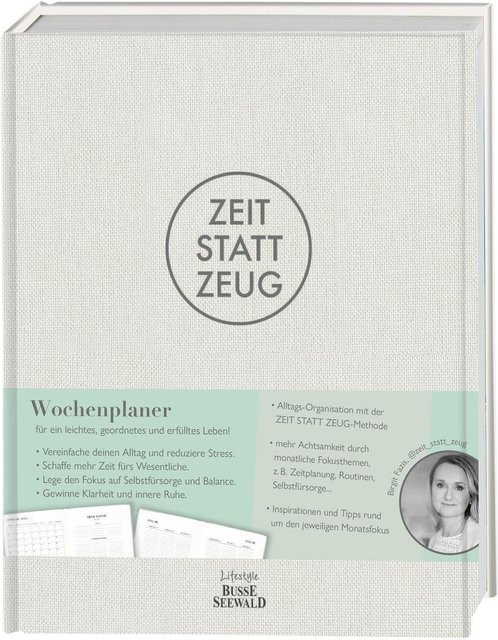Zeit statt Zeug Wochenplaner von Birgit Fazis, Busse-Seewald Verlag, Hardcover, Weiß - Bild 1