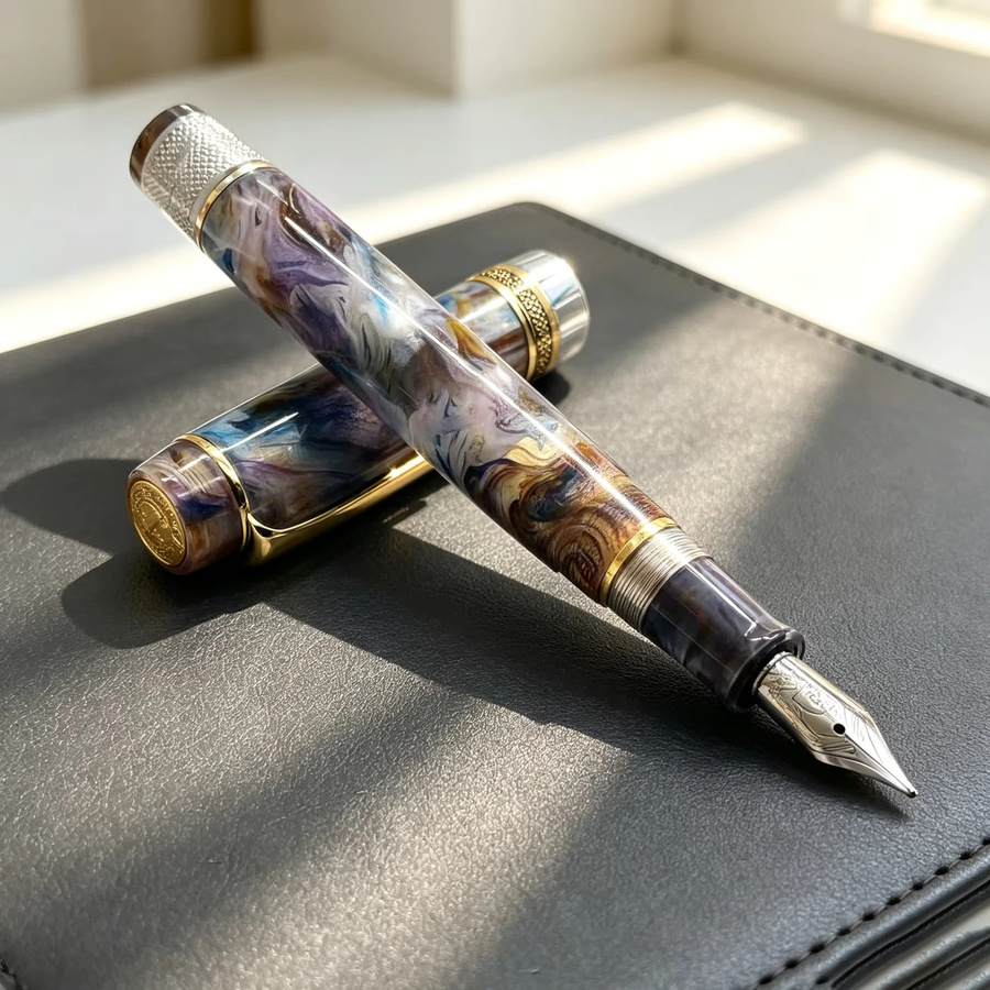 Kaigelu 316 Limited Edition Füllfederhalter aus Acryl in Grau, Gold und Multicolour mit EF/F/M Feder - Bild 3