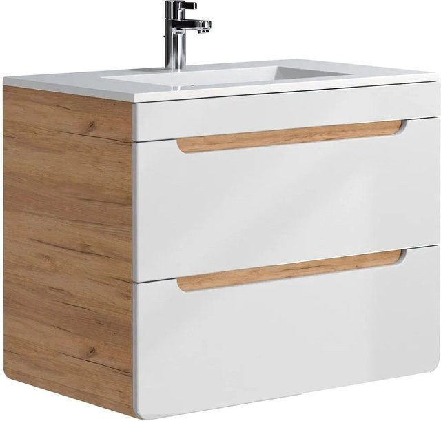 Vente-unique Einzelwaschtisch Aruba in Weiß, Breite: 80 cm - Bild 1