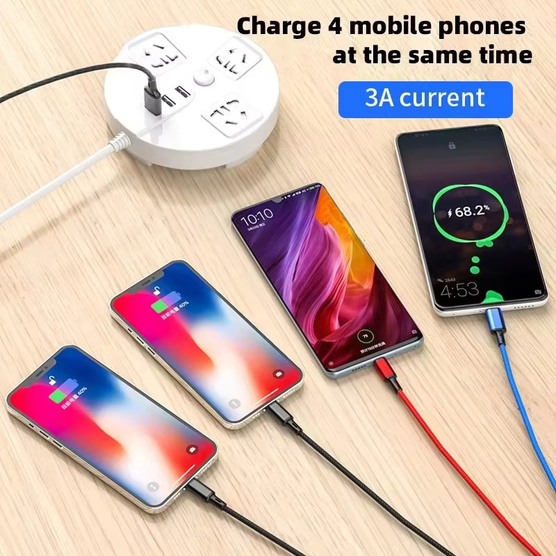 NNBILI 4-in-1 Multi-Ladekabel Schwarz mit Micro-USB und USB-C für iPhone und Android-Geräte - Bild 2