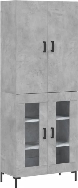 vidaXL Highboard Betongrau aus Holzwerkstoff und Eisen, B/T/H: 69,5 x 34 x 180 cm - Bild 1