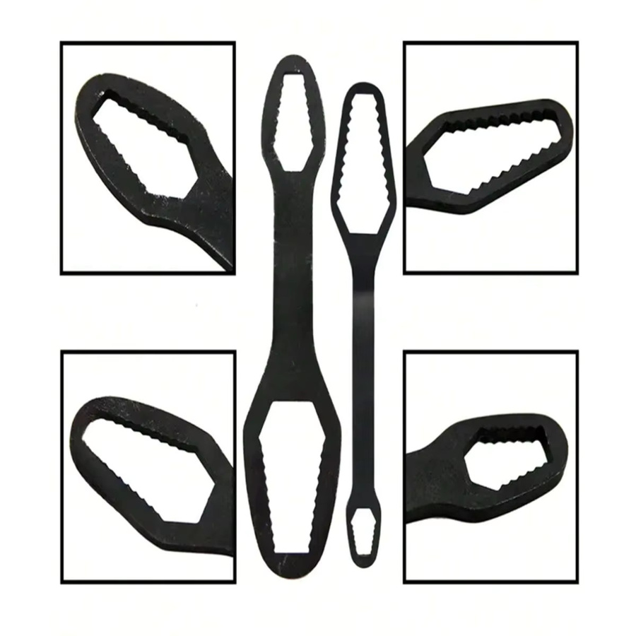 PINMOAP Multifunktions-Schraubenschlüssel mit verstellbarem selbstspannendem Doppelkopf in Schwarz - Bild 3