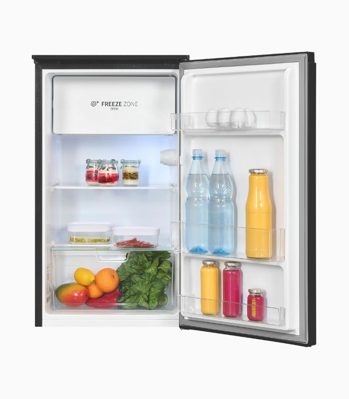 Exquisit Kühlschrank KS5117-3-010E in Schwarz mit reversiblem Türanschlag und LED-Innenbeleuchtung, B/T/H: 55 x 60 x 125 cm - Bild 3