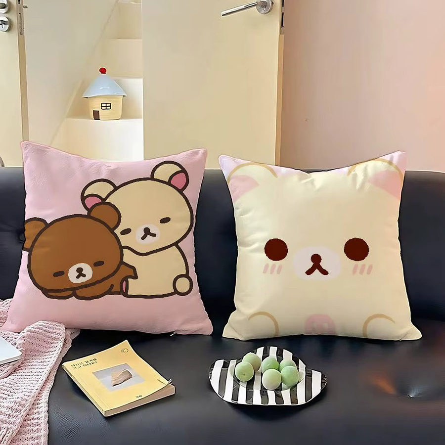 Mesuca Rilakkuma Kawaii Kissenbezug aus weichem Polyester mit Reißverschluss - Bild 5